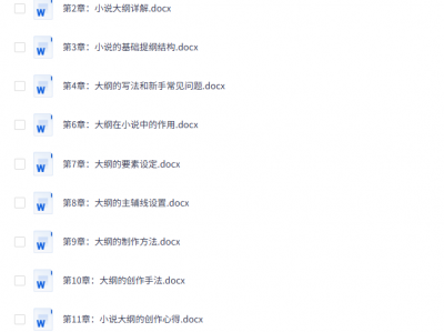 新人如何写小说大纲