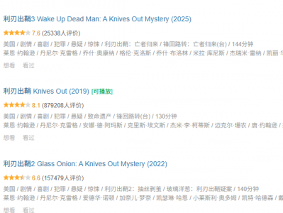 《利刃出鞘》1-3全系列 | 当代侦探标杆，看丹尼尔·克雷格如何用幽默与智慧刺破层层谎言